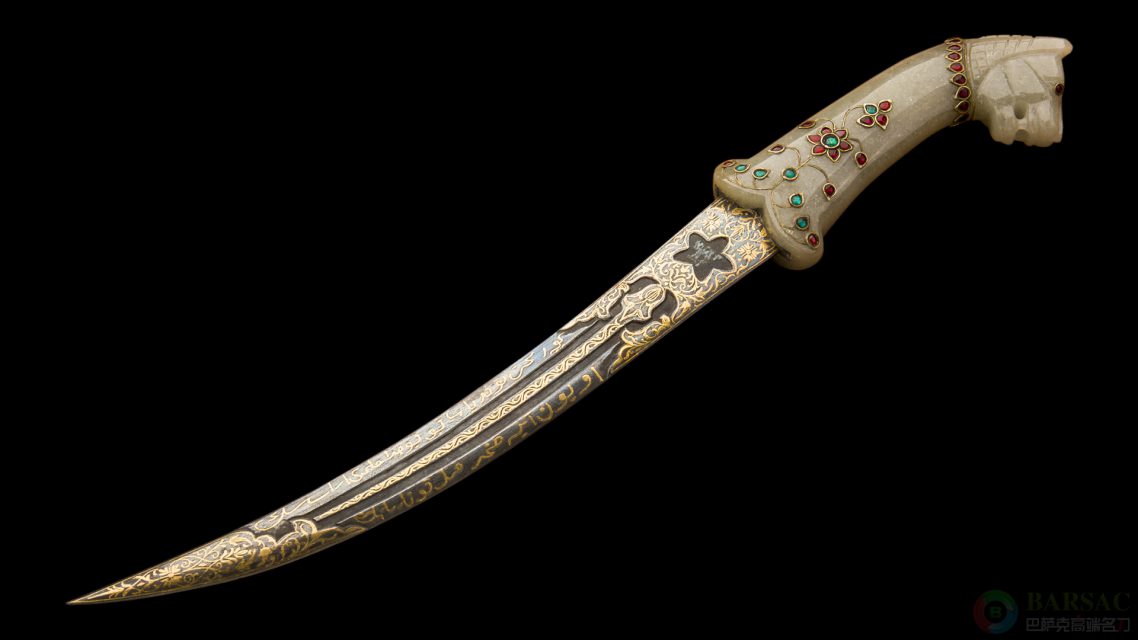 19世纪印度刀匠手工打造高碳钢西亚弯刀/古典冷兵器收藏- 巴萨克 